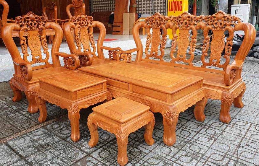 sa lông gỗ gõ đỏ