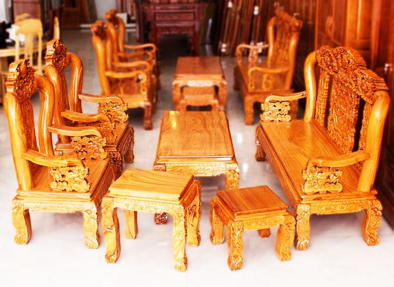 sa lông gỗ gõ đỏ
